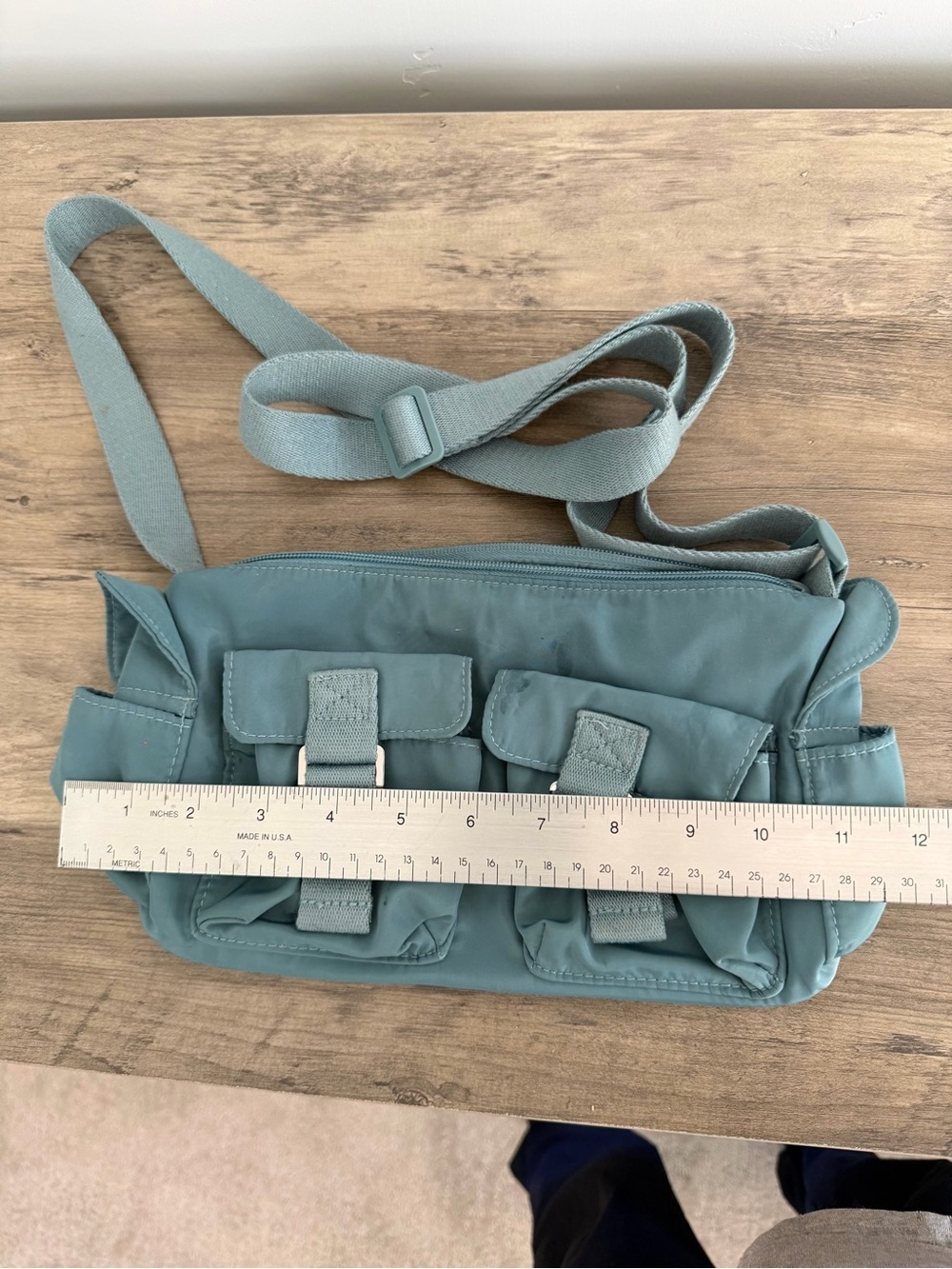 Sage Green Utility Cargo Pocket Crossbody Bag Y2K - Picture 2 of 8